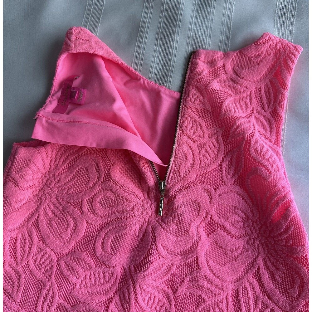 Lilly Pulitzer Maybelle Top SZ XXS Pink Floral Lace Tassel Fringe Sleeveless EUC - Picture 11 of 16